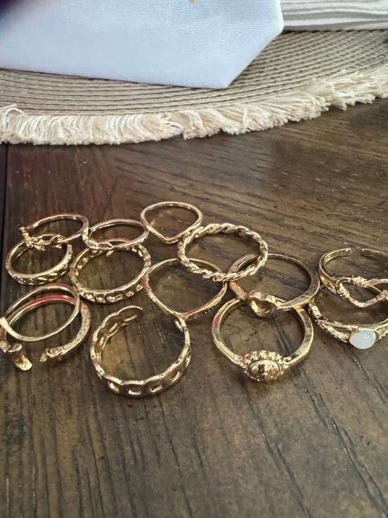 Jewelry - Stackable Women's Ring Set of 14 Gold-Tone